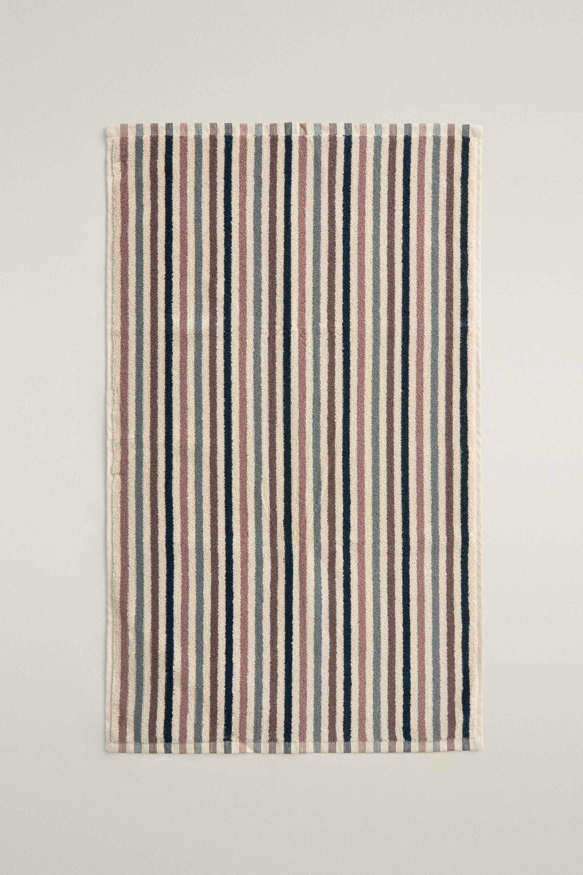 DUSTY TONE STRIPED BATH MAT